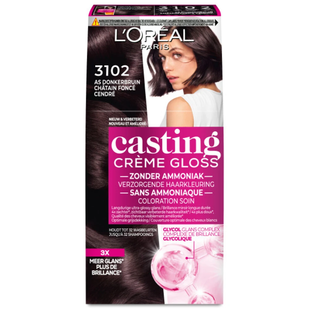 L'Oreal Lu0027Oréal Casting Crème Gloss Haarkleuring 3102 - Cool Dark Brown 3 L'Oreal Lu0027Oréal Casting Crème Gloss Haarkleuring 3102 - Cool Dark Brown
