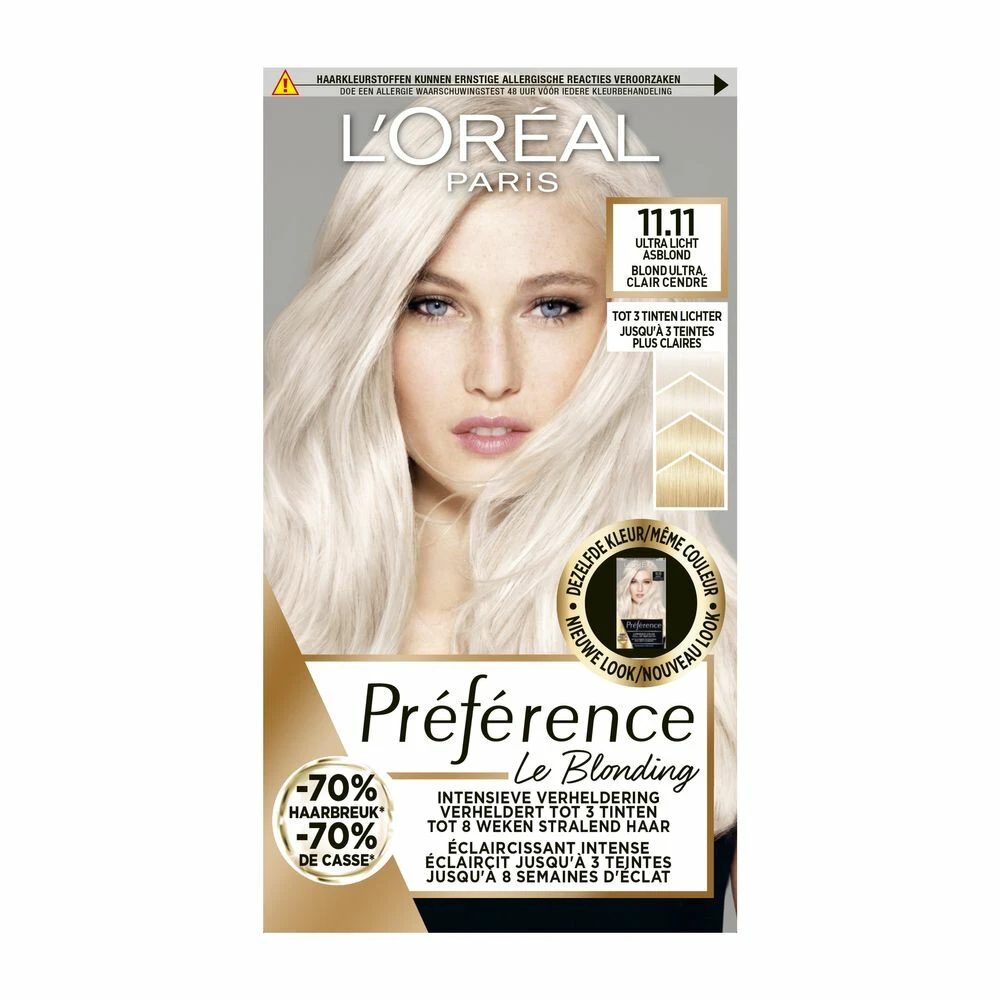 L'Oreal Lu0027Oréal Preference Haarkleuring 11.11 Venice - Ultra Licht Asblond 3 L'Oreal Lu0027Oréal Preference Haarkleuring 11.11 Venice - Ultra Licht Asblond