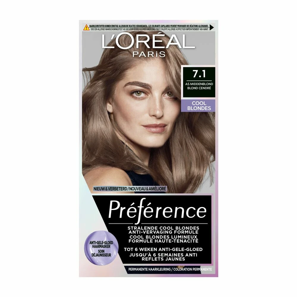 L'Oreal Lu0027Oréal Preference Haarkleuring 7.1 Iceland - Cool Blondes 3 L'Oreal Lu0027Oréal Preference Haarkleuring 7.1 Iceland - Cool Blondes