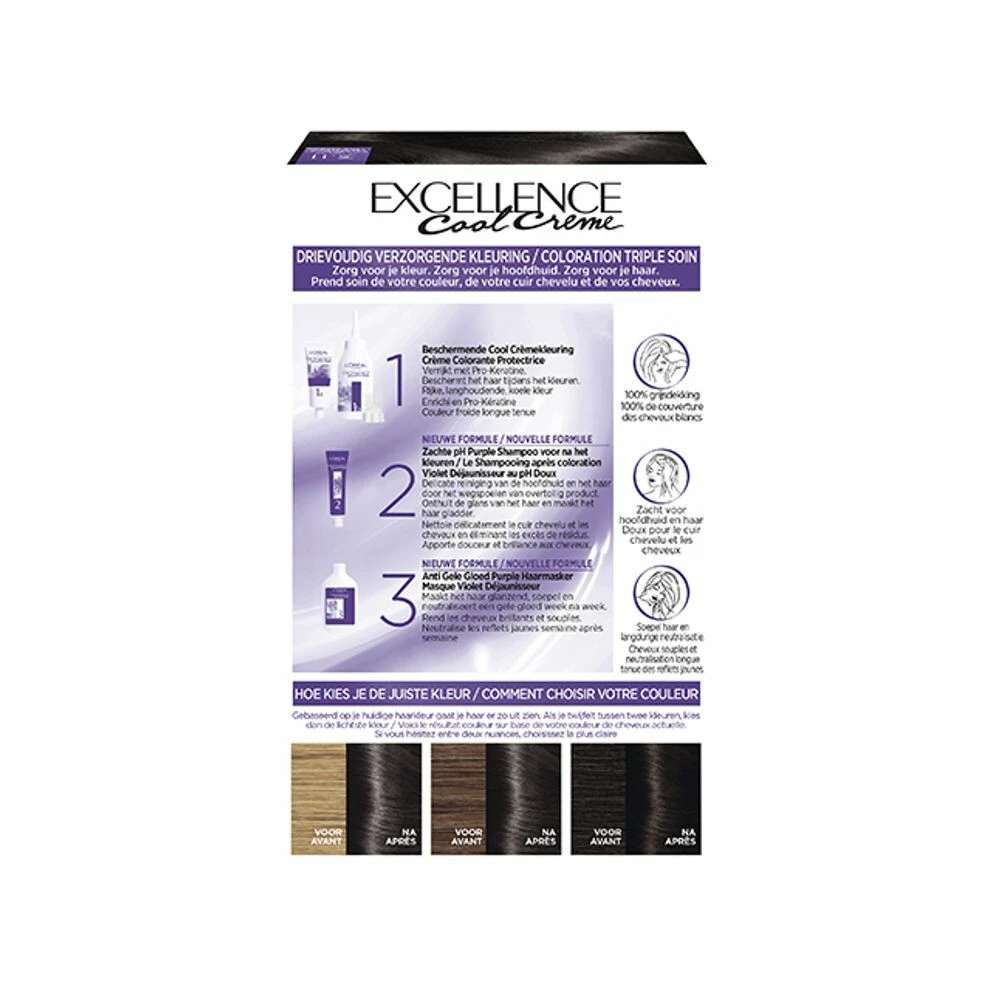 L'Oreal Lu0027Oréal Excellence Cool Cream 3.11 - Ultra Ash Donkerbruin 6 L'Oreal Lu0027Oréal Excellence Cool Cream 3.11 - Ultra Ash Donkerbruin - Afbeelding 4