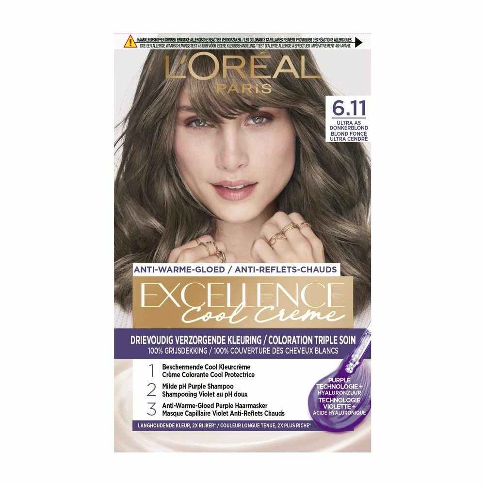 L'Oreal Lu0027Oréal Excellence Cool Cream 6.11 - Ultra Ash Donkerblond 3 L'Oreal Lu0027Oréal Excellence Cool Cream 6.11 - Ultra Ash Donkerblond