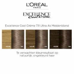 L'Oreal Lu0027Oréal Excellence Cool Cream 7.11 - Ultra Ash Blond 9 L'Oreal Lu0027Oréal Excellence Cool Cream 7.11 - Ultra Ash Blond -Huid Beauty Winkel 1011792 4