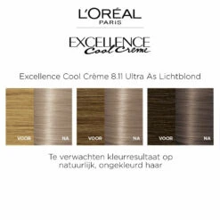 L'Oreal Lu0027Oréal Excellence Cool Cream 8.11 - Ultra Ash Lichtblond 9 L'Oreal Lu0027Oréal Excellence Cool Cream 8.11 - Ultra Ash Lichtblond -Huid Beauty Winkel 1011794 4