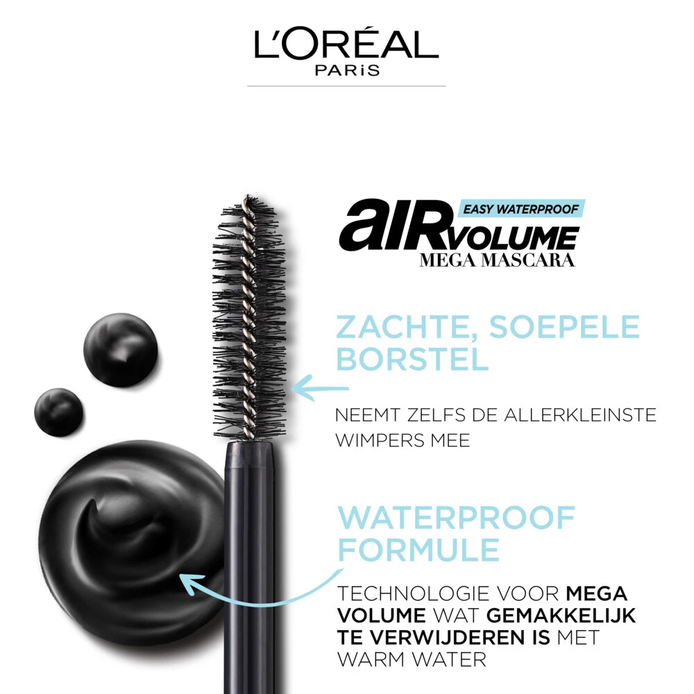 L'Oreal Lu0027Oréal Air Mega Volume Mascara 01 Black Waterproof 6 L'Oreal Lu0027Oréal Air Mega Volume Mascara 01 Black Waterproof - Afbeelding 4