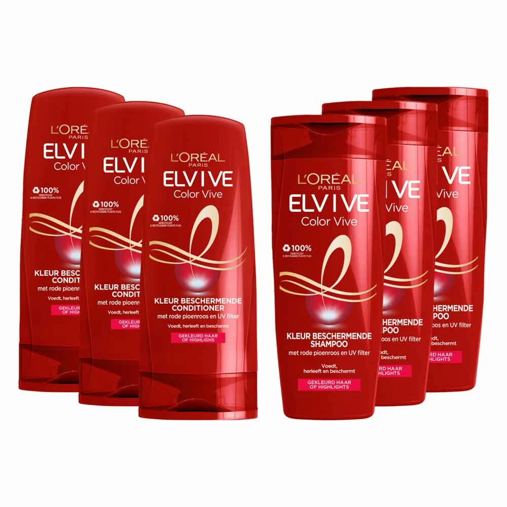 L'Oreal Lu0027Oréal Elvive Color Vive Shampoo & Conditioner Groot Pakket 3 L'Oreal Lu0027Oréal Elvive Color Vive Shampoo & Conditioner Groot Pakket