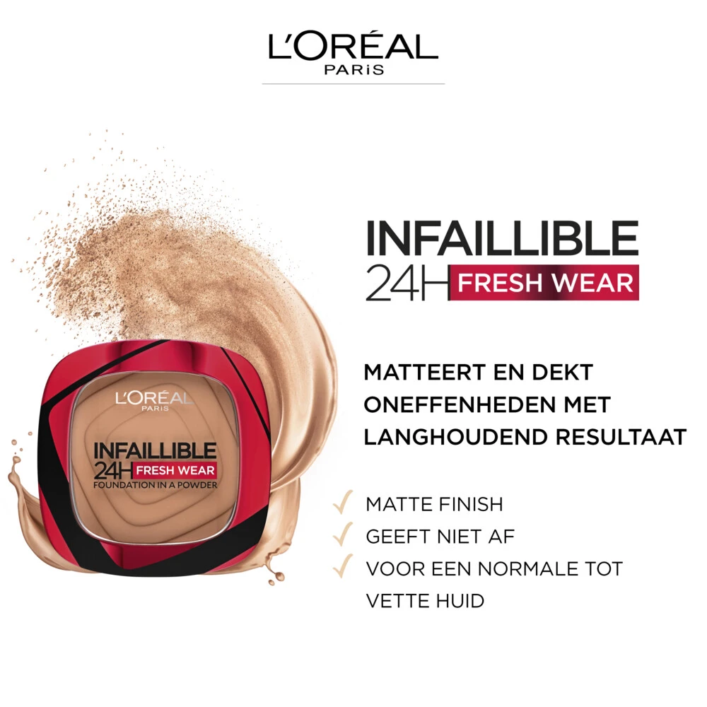 L'Oreal Lu0027Oréal Infaillible 24H Foundation In A Powder 375 Deep Amber 5 L'Oreal Lu0027Oréal Infaillible 24H Foundation In A Powder 375 Deep Amber - Afbeelding 3