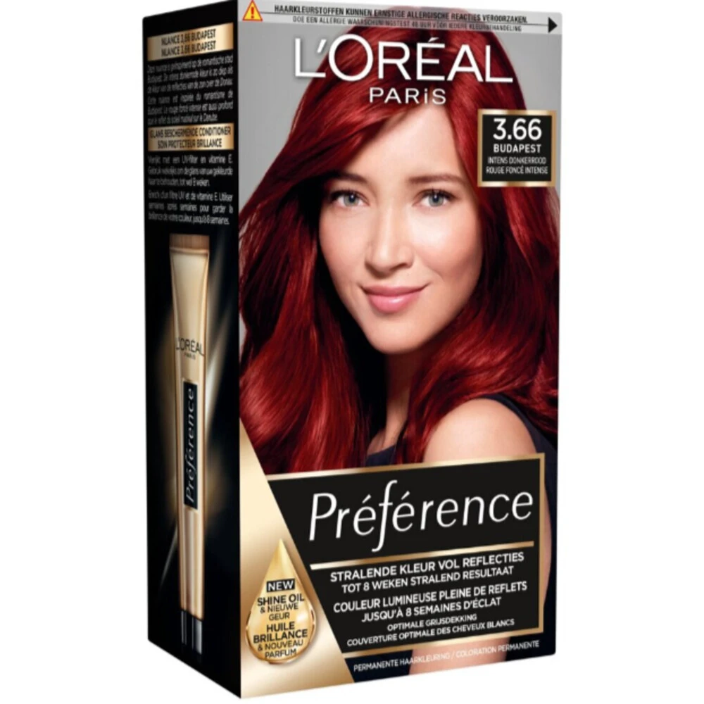 L'Oreal Lu0027Oréal Preference Haarkleuring 3.66 Intens Donkerrood 4 L'Oreal Lu0027Oréal Preference Haarkleuring 3.66 Intens Donkerrood - Afbeelding 2