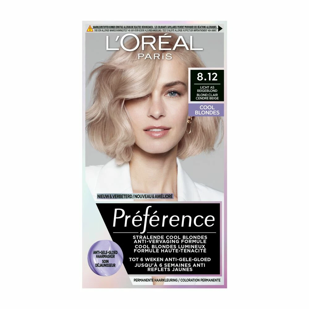 L'Oreal Lu0027Oréal Preference Haarkleuring 8.12 Alaska Licht As Beigeblond - Cool Blondes