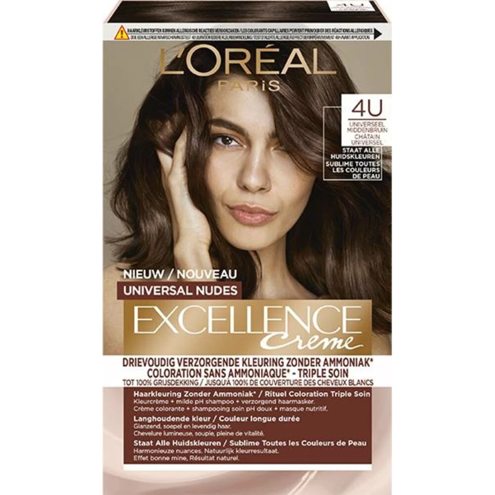 L'Oreal Lu0027Oréal Excellence Creme Universal Nudes 4U Universeel Middenbruin 3 L'Oreal Lu0027Oréal Excellence Creme Universal Nudes 4U Universeel Middenbruin