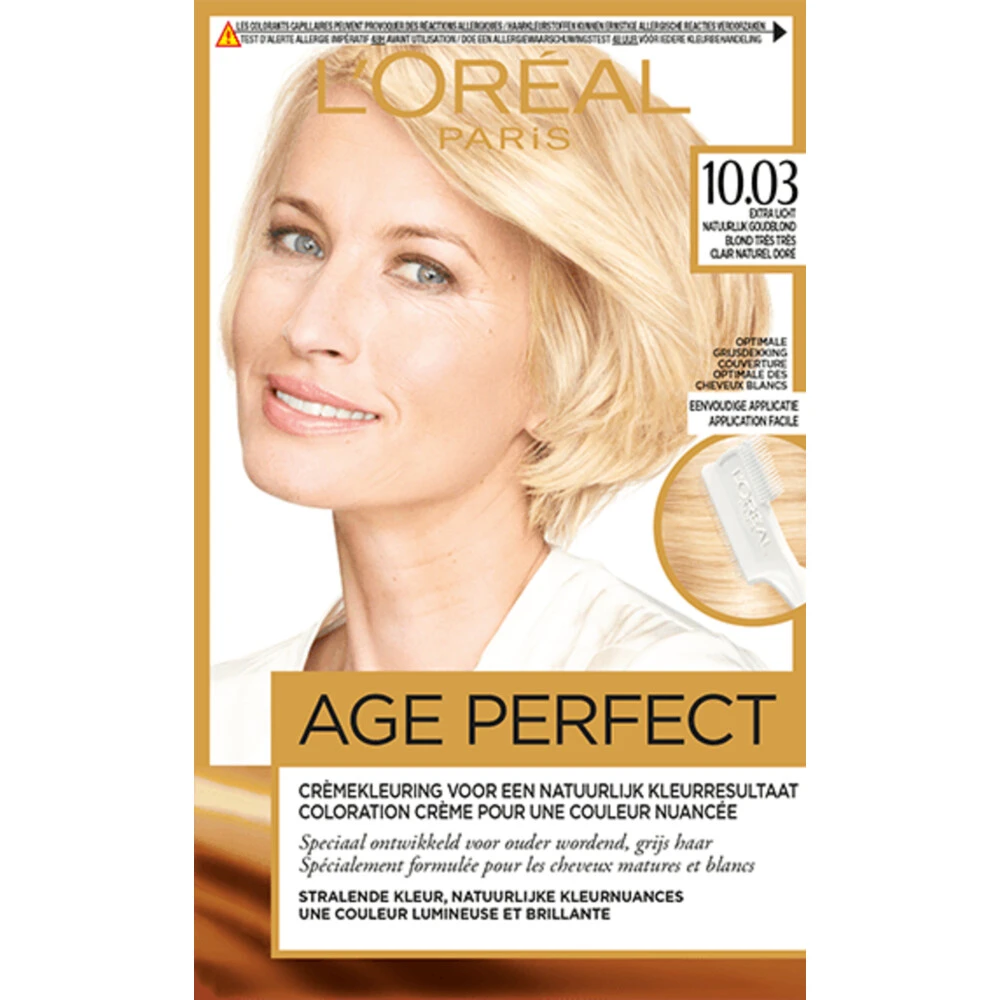 L'Oreal Lu0027Oréal Excellence Age Perfect Haarverf 10.03 Extra Licht Natuurlijk Goudblond 3 L'Oreal Lu0027Oréal Excellence Age Perfect Haarverf 10.03 Extra Licht Natuurlijk Goudblond