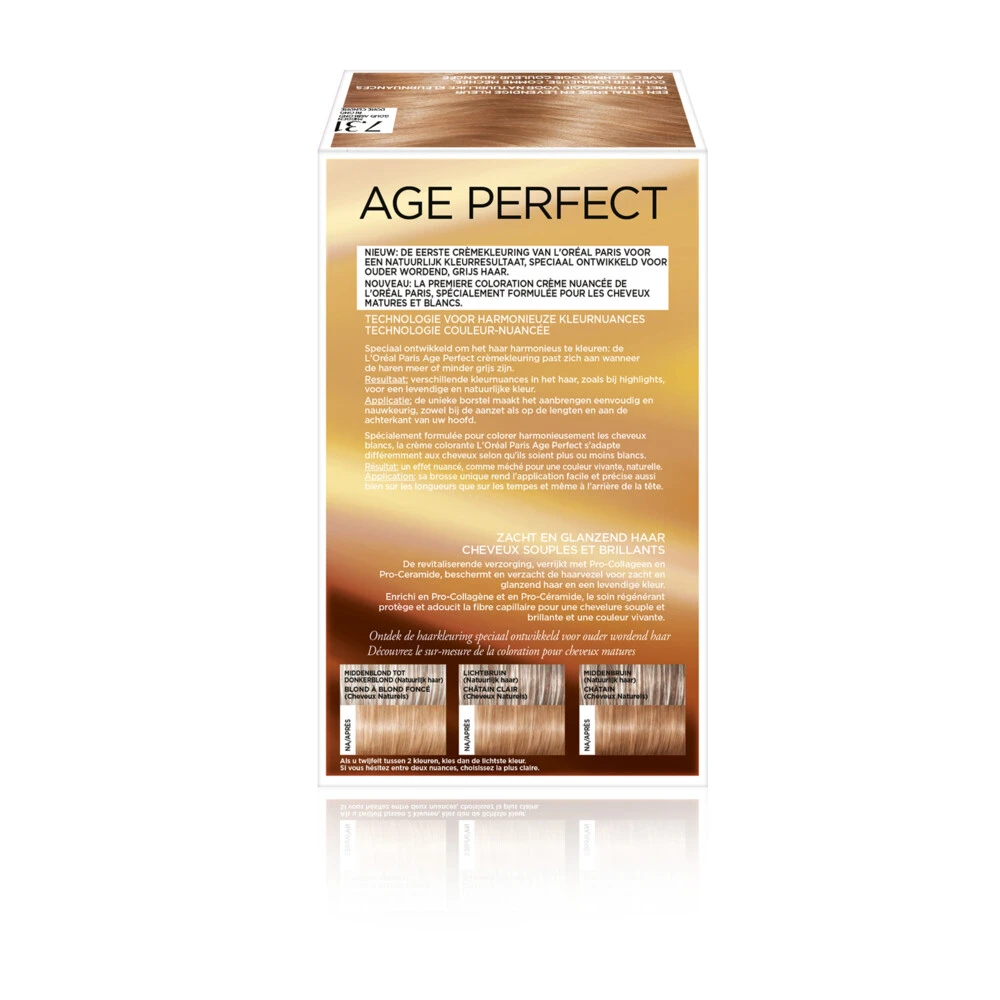 L'Oreal Lu0027Oréal Excellence Age Perfect Haarverf 7.31 Midden Goud Asblond 5 L'Oreal Lu0027Oréal Excellence Age Perfect Haarverf 7.31 Midden Goud Asblond - Afbeelding 3