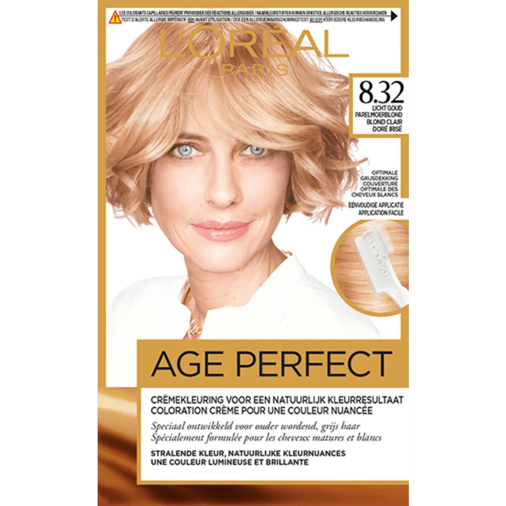 L'Oreal Lu0027Oréal Excellence Age Perfect Haarverf 8.32 Licht Goud Parelmoerblond 3 L'Oreal Lu0027Oréal Excellence Age Perfect Haarverf 8.32 Licht Goud Parelmoerblond