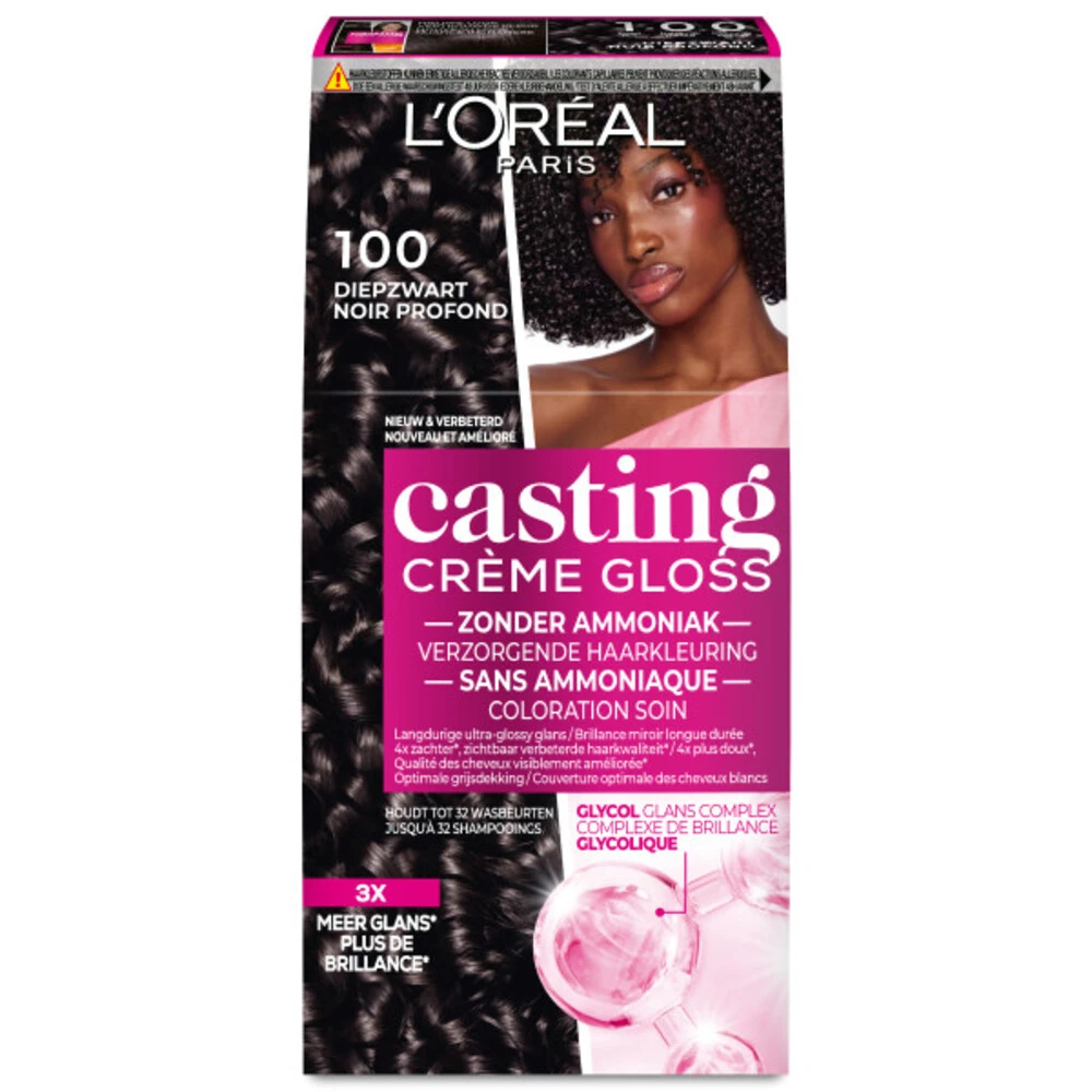 L'Oreal Lu0027Oréal Casting Crème Gloss Haarkleuring 100 Black Caviar - Diepzwart 3 L'Oreal Lu0027Oréal Casting Crème Gloss Haarkleuring 100 Black Caviar - Diepzwart