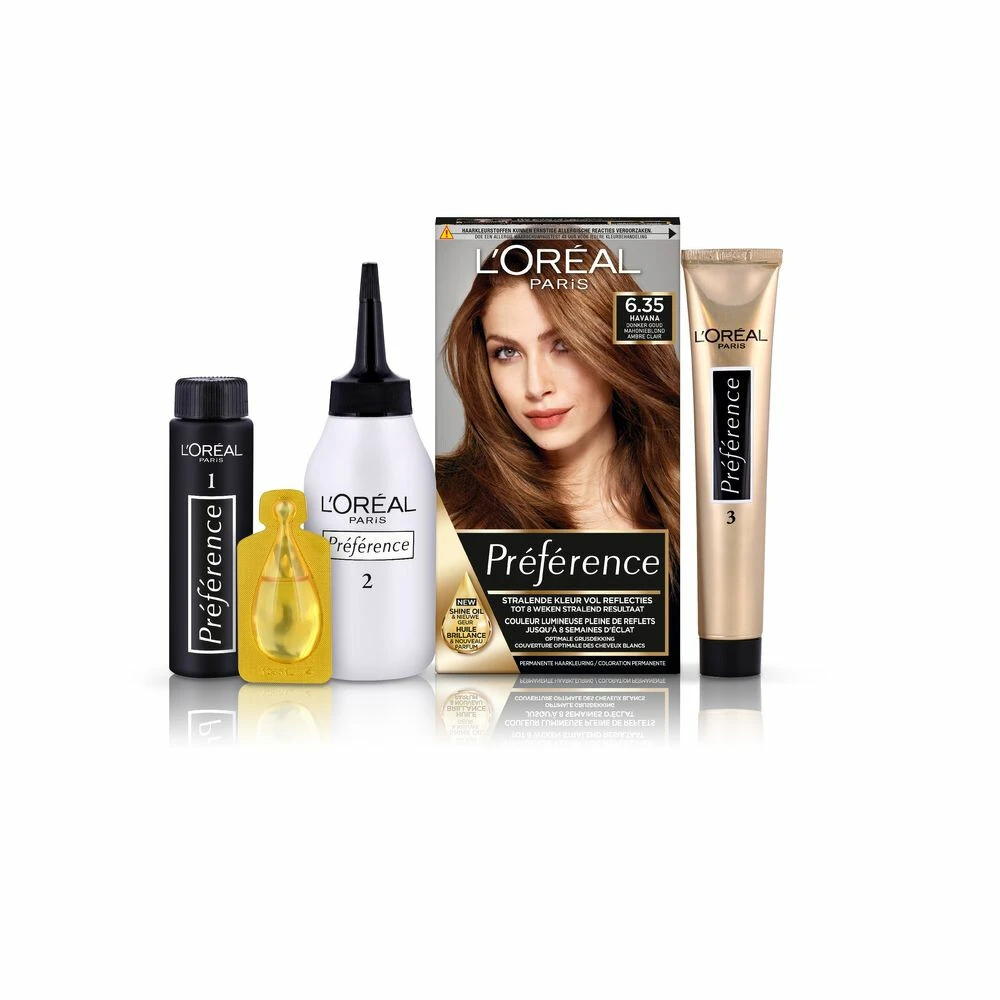 L'Oreal Lu0027Oréal Preference Haarkleuring 6.35 Havana - Donker Goud Mahonie Blond 5 L'Oreal Lu0027Oréal Preference Haarkleuring 6.35 Havana - Donker Goud Mahonie Blond - Afbeelding 3
