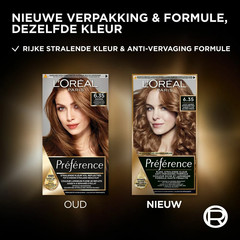 L'Oreal Lu0027Oréal Preference Haarkleuring 6.35 Havana - Donker Goud Mahonie Blond 6 L'Oreal Lu0027Oréal Preference Haarkleuring 6.35 Havana - Donker Goud Mahonie Blond - Afbeelding 4