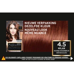 L'Oreal Lu0027Oréal Preference Haarkleuring 4.5 Riviera - Mahonie Middenbruin 9 L'Oreal Lu0027Oréal Preference Haarkleuring 4.5 Riviera - Mahonie Middenbruin -Huid Beauty Winkel 974937 4