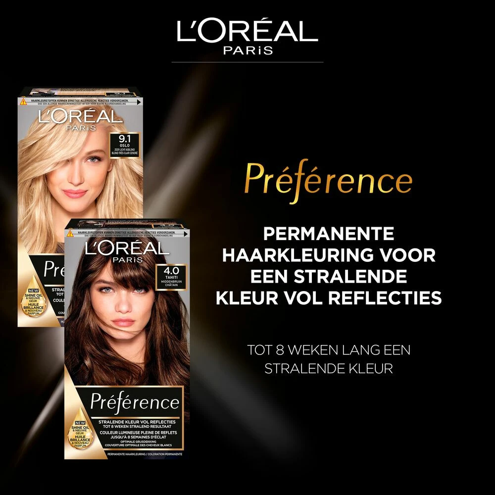 L'Oreal Lu0027Oréal Preference Haarkleuring 04 Tahiti - Middenbruin 5 L'Oreal Lu0027Oréal Preference Haarkleuring 04 Tahiti - Middenbruin - Afbeelding 3