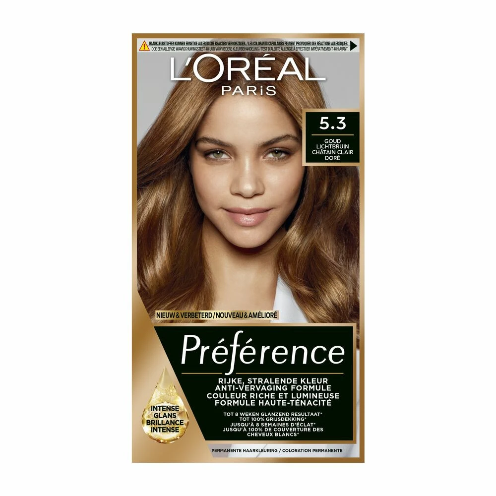 L'Oreal Lu0027Oréal Preference Haarkleuring 5.3 Virginie - Licht Goudbruin 3 L'Oreal Lu0027Oréal Preference Haarkleuring 5.3 Virginie - Licht Goudbruin