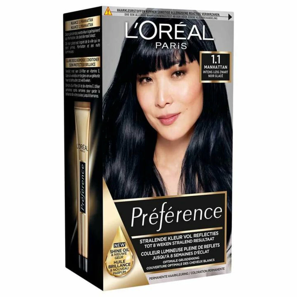 L'Oreal Lu0027Oréal Preference Haarkleuring 1.1 Manhattan - Intens IJzig Zwart 4 L'Oreal Lu0027Oréal Preference Haarkleuring 1.1 Manhattan - Intens IJzig Zwart - Afbeelding 2