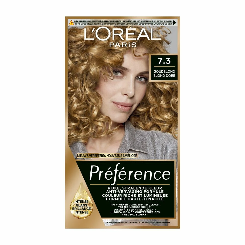 L'Oreal Lu0027Oréal Preference Haarkleuring 7.3 Floride - Goudblond 3 L'Oreal Lu0027Oréal Preference Haarkleuring 7.3 Floride - Goudblond